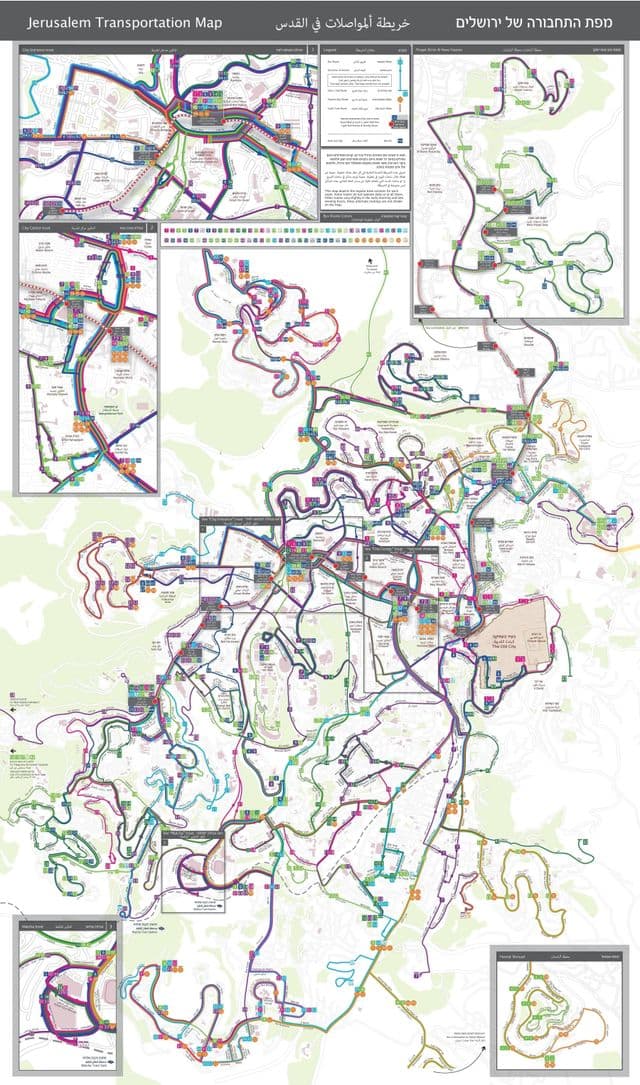 Mapa da rodoviária de Jerusalém