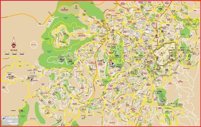 Mapa da cidade de Jerusalém