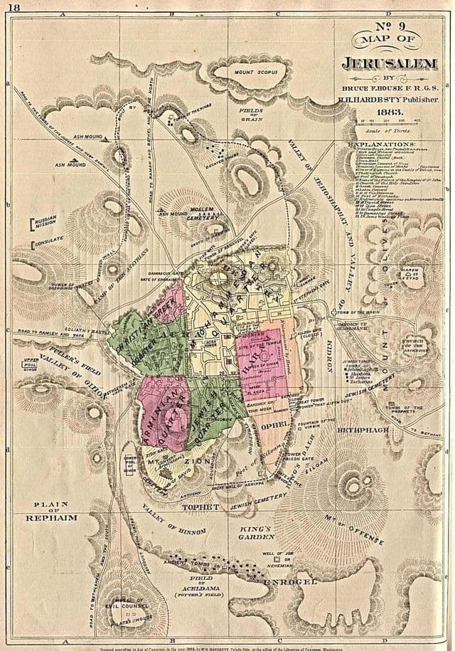 Mapa histórico de Jerusalém