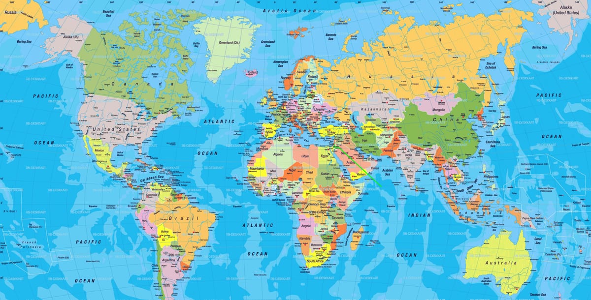 Localização de Jerusalém no mapa do mundo